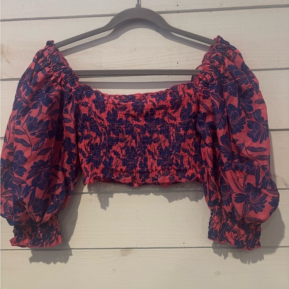 Lu Bella Vibrant Pink and Blue Crop Top with Chic Design - Picture 3 of 13